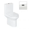 Britton Shoreditch Round Close Coupled Rimless Toilet with Matt Black Flush Button + Soft Close Seat -Toilets Shop SHRCCRMB P