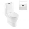 Britton Shoreditch Square Close Coupled Rimless Toilet with Matt Black Flush Button + Soft Close Seat -Toilets Shop SHSCCRMB P