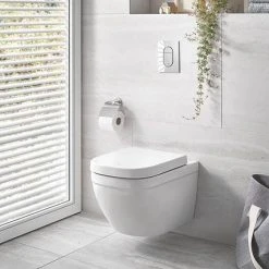 Grohe Solido 0.82m Frame / Euro Rimless Complete WC 5 in 1 Pack + FREE TOILET ROLL HOLDER -Toilets Shop SOLI 5IN1 EU D2 460
