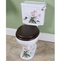 Silverdale Victorian Garden Pattern Close Coupled Toilet - Excludes Seat