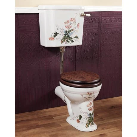 Silverdale Victorian Garden Pattern Low Level Toilet - Excludes Seat 3 Silverdale Victorian Garden Pattern Low Level Toilet - Excludes Seat