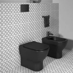 Ideal Standard Tesi Silk Black Back to Wall Bidet -Toilets Shop T3540V3 D4 460