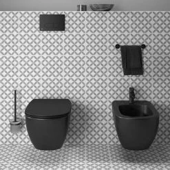 Ideal Standard Tesi Silk Black Wall Hung Bidet -Toilets Shop T3552V3 D3 460