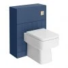 Venice Abstract Blue Complete Toilet Unit w. Pan, Cistern + Brushed Brass Flush -Toilets Shop VA6WCBLUBB p