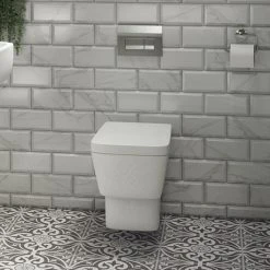 Valencia Wall Hung Toilet with Soft Close Seat (incl. Chrome Flush + Concealed Cistern Frame)