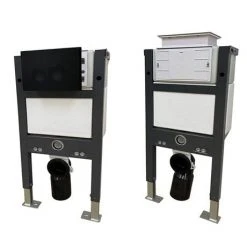 Valencia Wall Hung Toilet with Soft Close Seat (incl. Matt Black Flush + Concealed Cistern Frame) -Toilets Shop VALWHMBT d2a 460