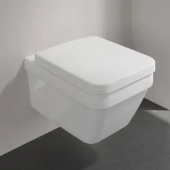 Villeroy and Boch Architectura Square Rimless Wall Hung Toilet + Seat -Toilets Shop VBAASQWHSS D1 460