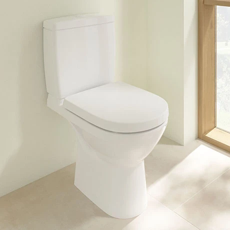Villeroy and Boch O.novo Compact Rimless Close Coupled Toilet (Bottom Entry Water Inlet) + Soft Close Seat 3 Villeroy and Boch O.novo Compact Rimless Close Coupled Toilet (Bottom Entry Water Inlet) + Soft Close Seat