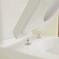 Villeroy and Boch O.novo Rimless Close Coupled Toilet (Side/Rear Entry Water Inlet) + Soft Close Seat -Toilets Shop VBONSISC D2 460 3