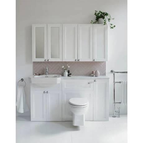 Burlington 60 Back to Wall Unit & Wall Hung Pan (excluding Seat) - Matt White 4 Burlington 60 Back to Wall Unit & Wall Hung Pan (excluding Seat) - Matt White - Image 2