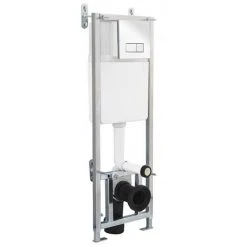 Dual Flush Concealed WC Cistern with Wall Hung Frame + Modern Toilet -Toilets Shop WHFP d2 460