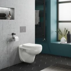 Compact Dual Flush Concealed WC Cistern with Wall Hung Frame & Standard Toilet