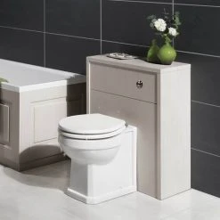 York Traditional Grey BTW WC Unit with Pan + Top-Fixing Seat -Toilets Shop YWCGRY detail1 460